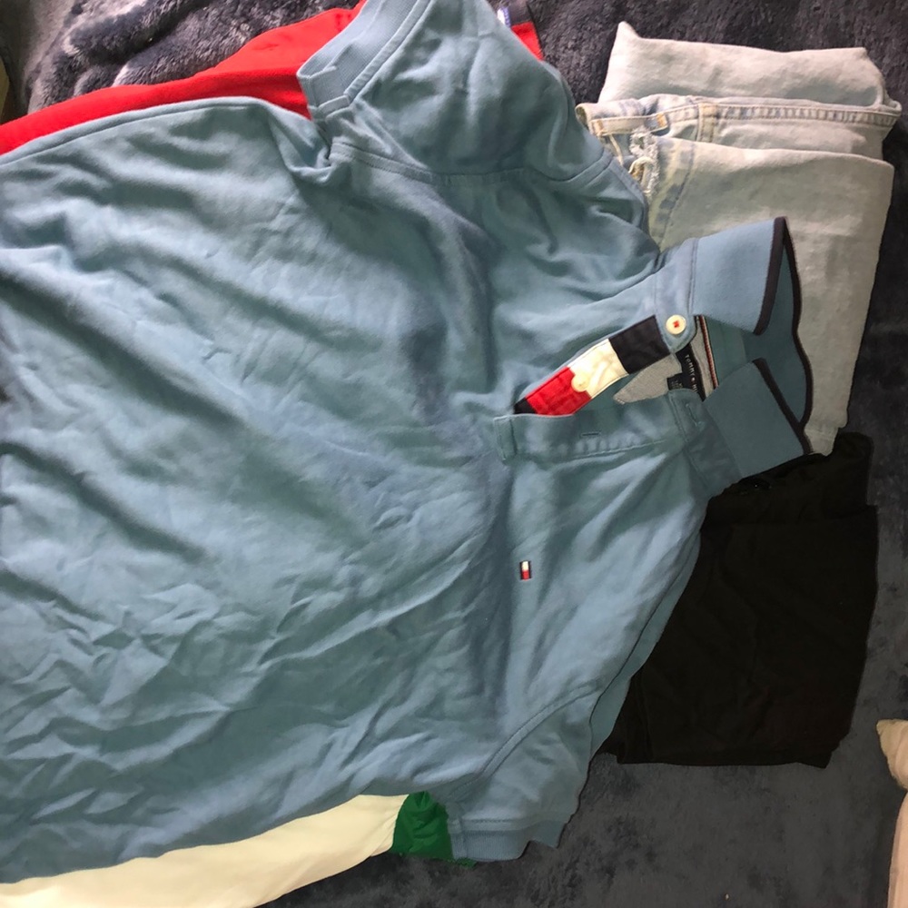 size small, light blue tommy shirt